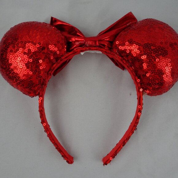 Disney Minnie Mouse Ears Red Sequin Headband - Picture 6 of 10